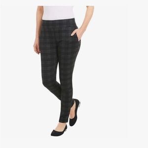 Dalia Black and Gray Plaid Skinny Pants